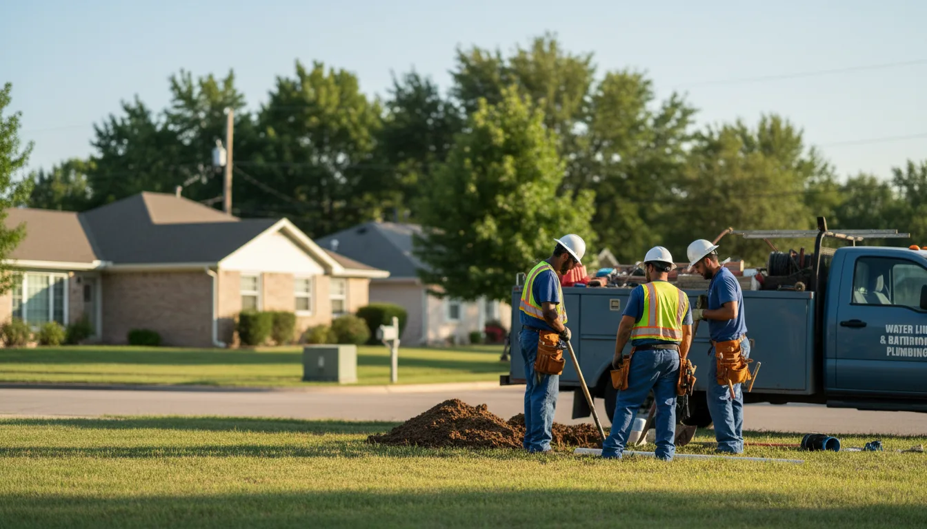 Residential water line and bathroom plumbing service in Jamesport, MO